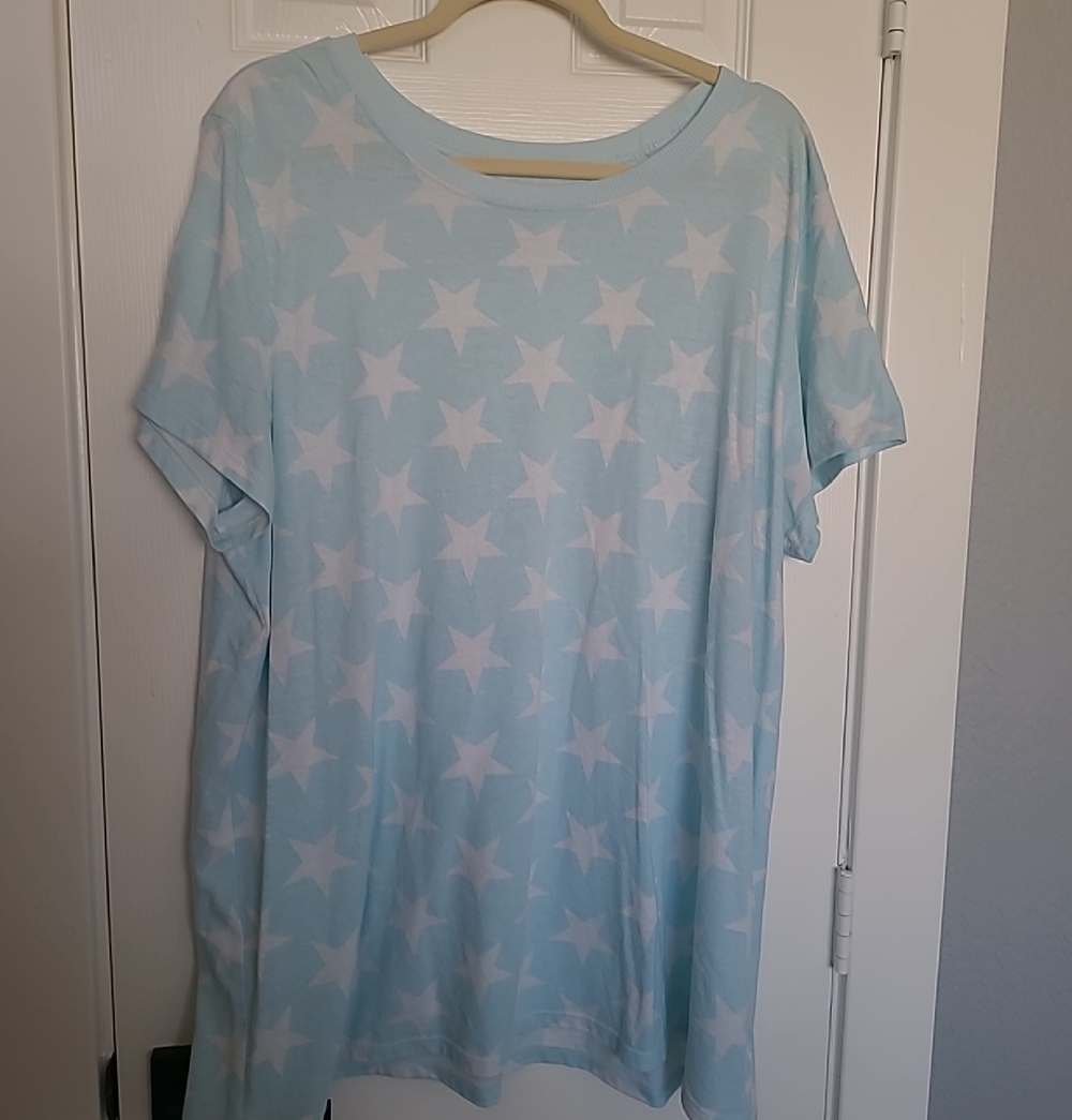 torrid Light Blue Cloud Print Tee